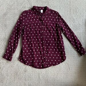 Burgundy button down